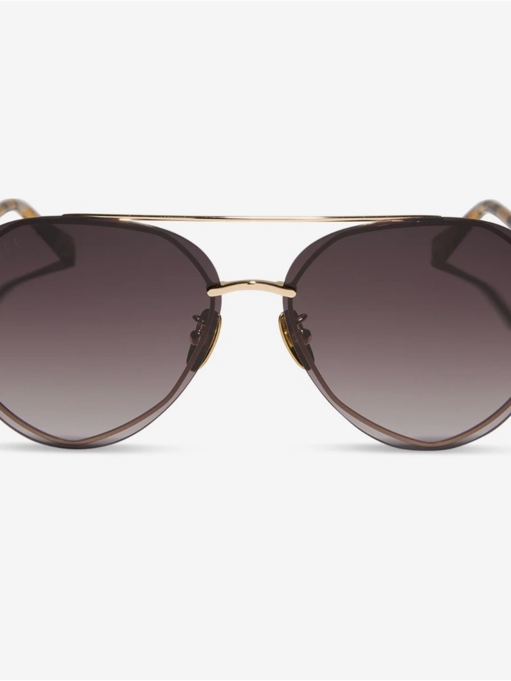 Brand New Diff Lenox Women's Gradient Brown Aviator Sunglasses